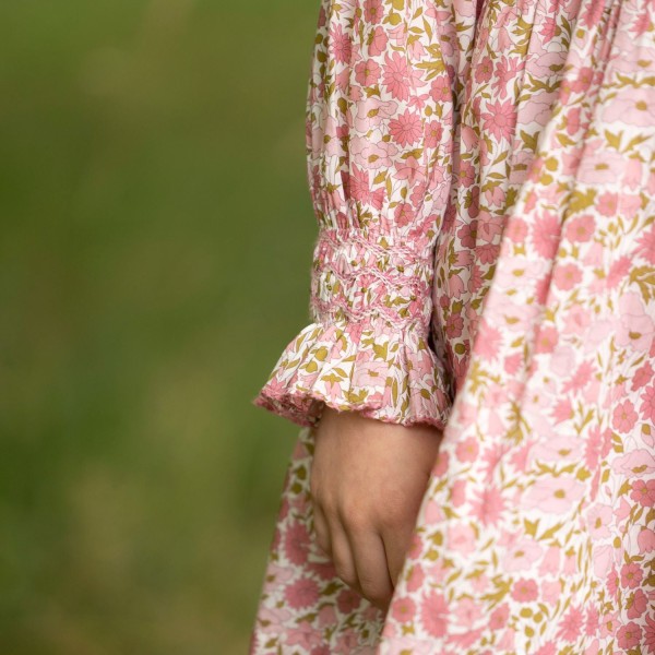 Antoinette Dress with Raspberry Crumble Hand Smocking made with Liberty Poppies & Daisies Fabric Antoinette Dress with Raspberry Crumble Hand Smocking made with Liberty Poppies & Daisies Fabric