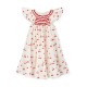 Indira Gandhi Flutter Dress Mon Cherry Cotton with a La Mode Hand Smocking Indira Gandhi Flutter Dress Mon Cherry Cotton with a La Mode Hand Smocking