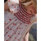 Indira Gandhi Flutter Dress Mon Cherry Cotton with a La Mode Hand Smocking Indira Gandhi Flutter Dress Mon Cherry Cotton with a La Mode Hand Smocking
