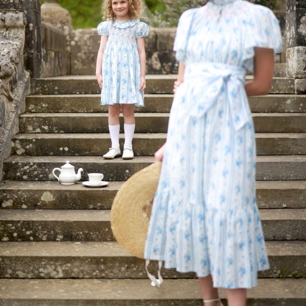 Katherine Johnson Dress Antoinette Stripe with Hint of Mischief Hand Smocking Katherine Johnson Dress Antoinette Stripe with Hint of Mischief Hand Smocking