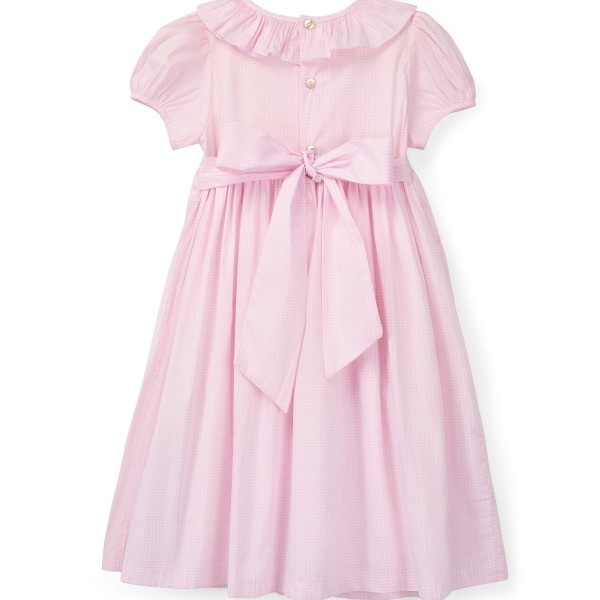 Katherine Johnson Dress Pink Grid Cotton with Strawberrylicious Hand Smocking Katherine Johnson Dress Pink Grid Cotton with Strawberrylicious Hand Smocking