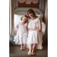 Memo Press x Smock London Girls Alice Dress Moonstone with Yellow Rose Hand Smocking Memo Press x Smock London Girls Alice Dress Moonstone with Yellow Rose Hand Smocking
