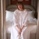 Bessie Coleman Women's Dress Moonstone Cotton with Ivory Hand Smocking Bessie Coleman Women's Dress Moonstone Cotton with Ivory Hand Smocking