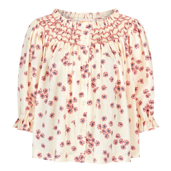 Cleopatra Blouse Painted Petals with Blush Hand Smocking Edition 38 Cleopatra Blouse Painted Petals with Blush Hand Smocking Edition 38