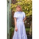 Colette Dress Passionflower Trellis with Delphinium Blue Hand Smocking Colette Dress Passionflower Trellis with Delphinium Blue Hand Smocking