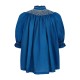 Scholl Blouse Cobalt Linen with Vanilla Hand Smocking Edition 54 Scholl Blouse Cobalt Linen with Vanilla Hand Smocking Edition 54