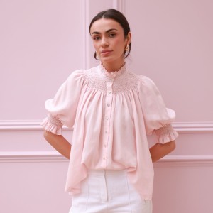 Scholl Summer Blouse Seashell Cotton Voile with Milk Hand Smocking Edition 67 Scholl Summer Blouse Seashell Cotton Voile with Milk Hand Smocking Edition 67