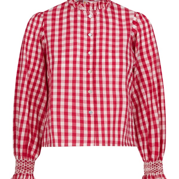 Shelley Blouse Raspberry Gingham with Milk Hand Smocking Edition 20 Shelley Blouse Raspberry Gingham with Milk Hand Smocking Edition 20